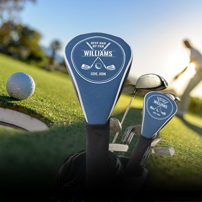 Couvre-club De Golf MEILLEUR DAD PAR PAR Blue Leather Keepsaké (Créateur téléchargé)