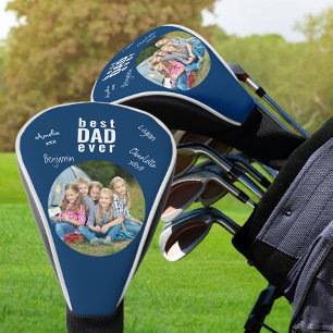 Couvre-club De Golf Meilleur papa jamais signé photo bleue personnali
