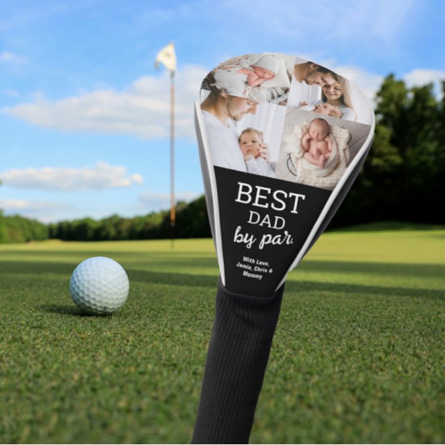 Couvre-club De Golf Meilleur papa par Par Custom 4 photos collage (Best dad by part 4 photos, photo collage golf head cover.)