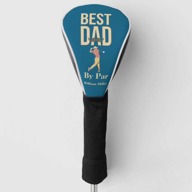 Couvre-club De Golf Meilleur Papa Par Par Golf Swing Mustache Drôle (Devant)