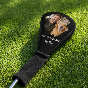Couvre-club De Golf Meilleur Papa Retriever Doré Photo Père Noir