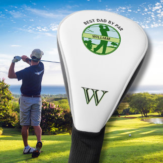 COUVRE-CLUB DE GOLF MEILLEUR PÈRE PAR NOM MONOGRAMME PERSONNALISÉ