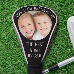 Couvre-club De Golf Meilleure tante par par photo rose noir