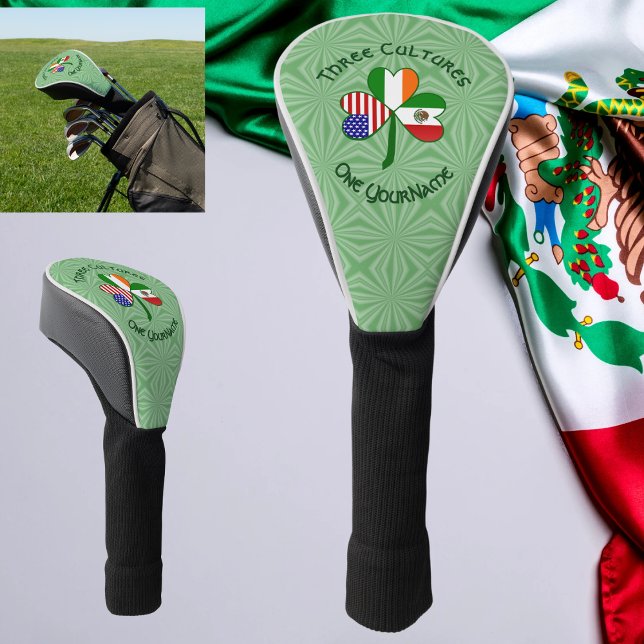 Couvre-club De Golf Mexique irlandais Etats-Unis drapeaux Shamrock per (Créateur téléchargé)
