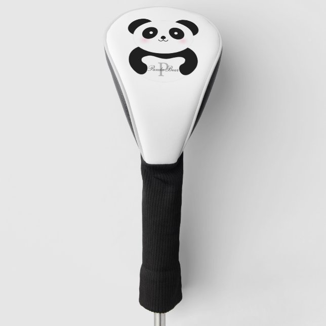 Couvre-club De Golf Mignonne fille bébé Panda Ours Monogramme (Devant)