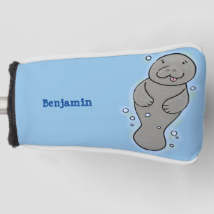 Couvre-club De Golf Mignonne manatée bébé avec bulles illustration