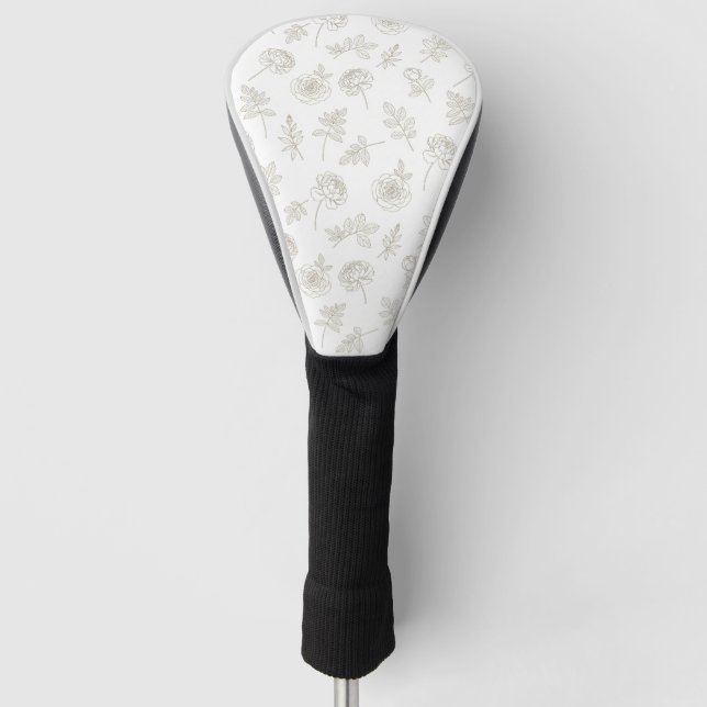 Couvre-club De Golf Minimal Botanical Line Art Pattern (8) (Devant)