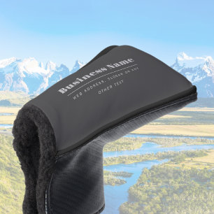 Couvre-club De Golf Modèle de texte rétro-moderne modifiable   Gris ch