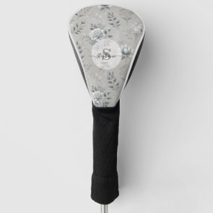 Couvre-club De Golf Modèle floral vintage sur Arrière - plan gris rust