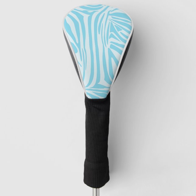 Couvre-club De Golf Modèle Zèbre Bleu (Devant)