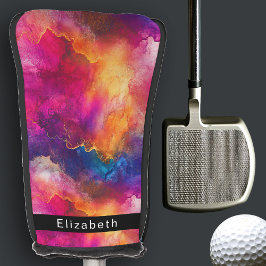 Couvre-club De Golf Modern Pink Color Fusion Personalized