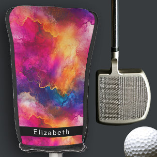 Couvre-club De Golf Modern Pink Color Fusion Personalized