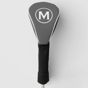 Couvre-club De Golf Moderne classique Monogramme gris