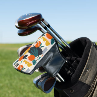 Couvre-club De Golf Moderne tendance Preppy Chic Apricot et Feuille