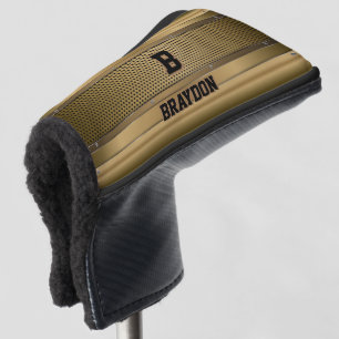Couvre-club De Golf Modifier le nom initial Ajouter le nom Brown Tan B
