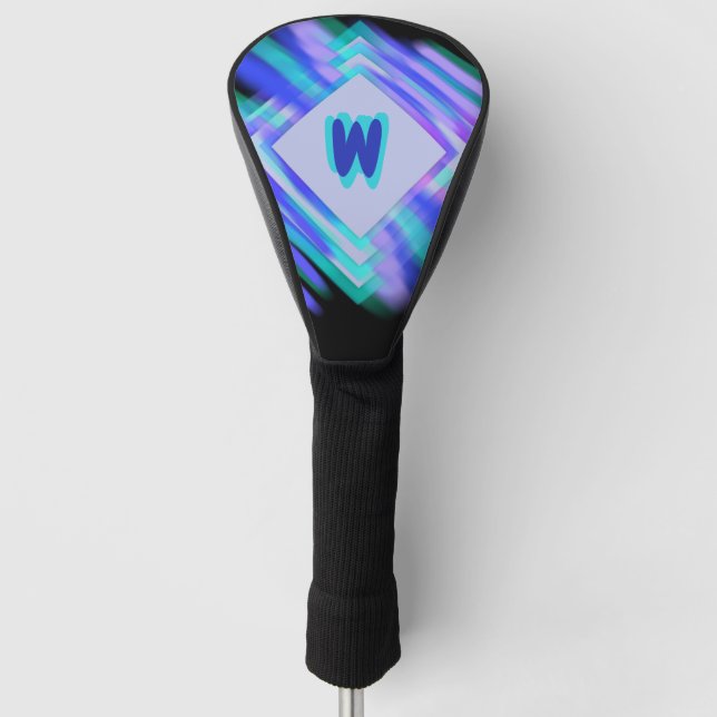 Couvre-club De Golf Modifier les diamants initiaux, bleu doux, Aqua (Devant)