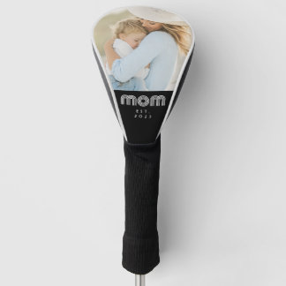 Couvre-club De Golf Mom Established Modern Script Photo 