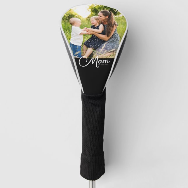 Couvre-club De Golf Mom Established Script Black Photo  (Devant)