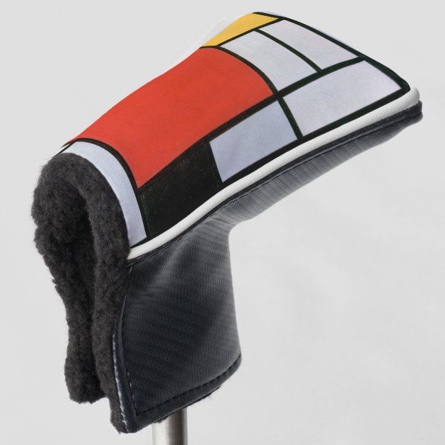 Couvre-club De Golf Mondrial Composition Rouge Jaune Bleu Noir (Devant 3/4)