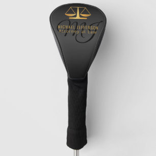 Couvre-club De Golf Monogramme, avocat - noir et or