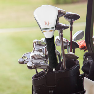 Couvre-club De Golf Monogramme Bandes Rétro Chic