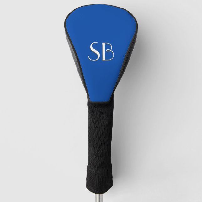 Couvre-club De Golf Monogramme bleu Cobalt solide (Devant)