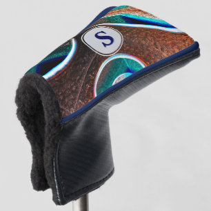 Couvre-club De Golf Monogramme bleu cuivre