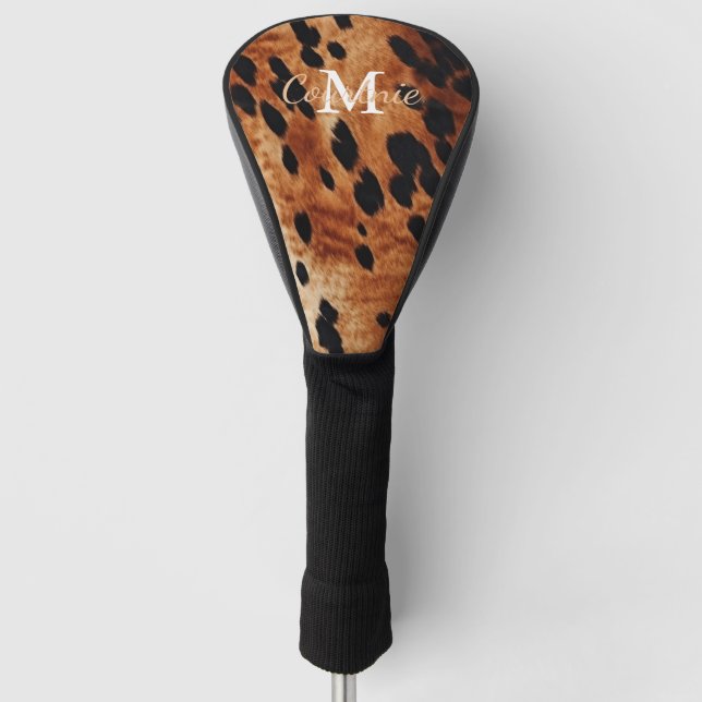 Couvre-club De Golf Monogramme Brown de vache (Devant)