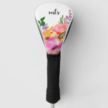 Monogramme Chic rose Aquarelle Trendy Floral Golf