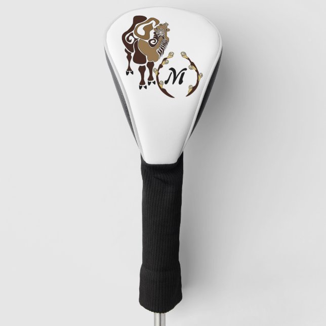 Couvre-club De Golf Monogramme de chameau de Bactrie lunaire (Devant)
