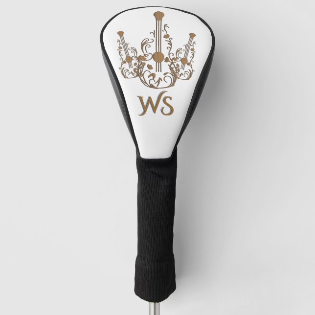 Couvre-club De Golf Monogramme de guitares en bois (Devant)