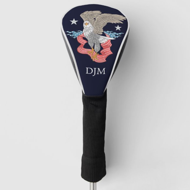 Couvre-club De Golf Monogramme de la bannière American Eagle (Devant)