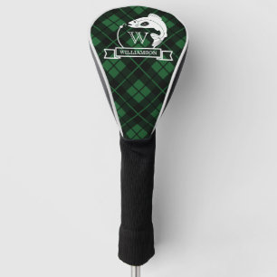 Couvre-club De Golf Monogramme de poisson vert et de hochet