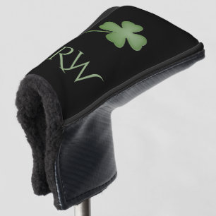 Couvre-club De Golf Monogramme de quatre feuilles de trèfle