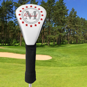 Couvre-club De Golf Monogramme des étoiles rouges