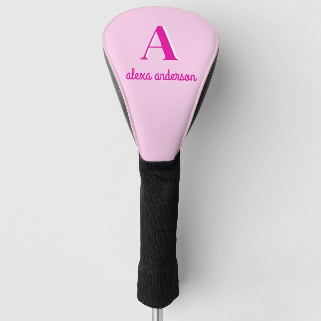 Couvre-club De Golf Monogramme Dolly Rétro Rose chaud (Devant)