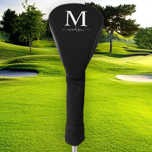 Couvre-club De Golf Monogramme et calligraphie avec couleur modifiable
