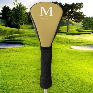 Couvre-club De Golf Monogramme et calligraphie avec couleur modifiable