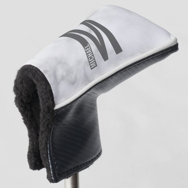 Couvre-club De Golf Monogramme et nom personnalisés modernes (Devant 3/4)