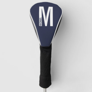 Couvre-club De Golf Monogramme et nom personnalisés modernes