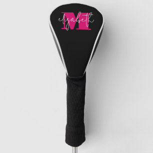 Couvre-club De Golf Monogramme féminin moderne personnalisé