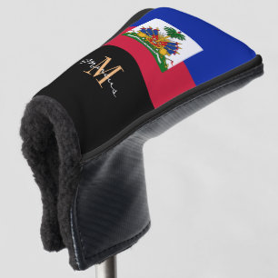 Couvre-club De Golf Monogramme & Haïti Drapeau Clubs de Golf Couvertu