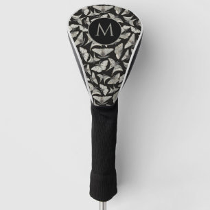 Couvre-club De Golf Monogramme initial Bogue de teigne beige noire