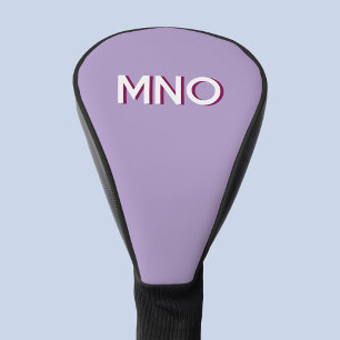 Couvre-club De Golf Monogramme Initial Moderne Lilas Ombre Portée