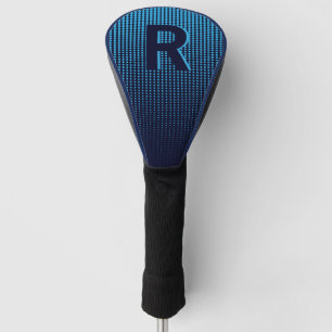 Couvre-club De Golf Monogramme Initial Personnalisé Navy Halftone