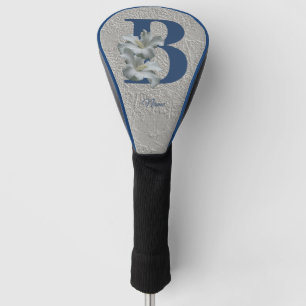 Couvre-club De Golf Monogramme initiale B de fleur d'Hibiscus personna