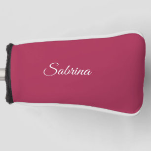Couvre-club De Golf Monogramme minimaliste rose cerise rose