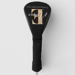 Couvre-club De Golf Monogramme moderne E & Nom initial Personnalisé
