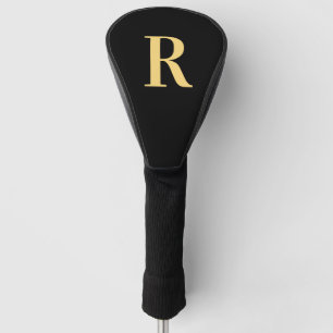 Couvre-club De Golf Monogramme moderne Noir Or