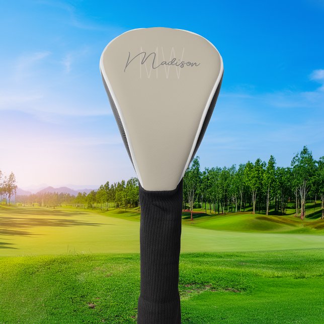 Couvre-club De Golf Monogramme moderne personnalisé (Personalized Modern Monogram Golf Head Cover by MINTIC DESIGN STUDIO)